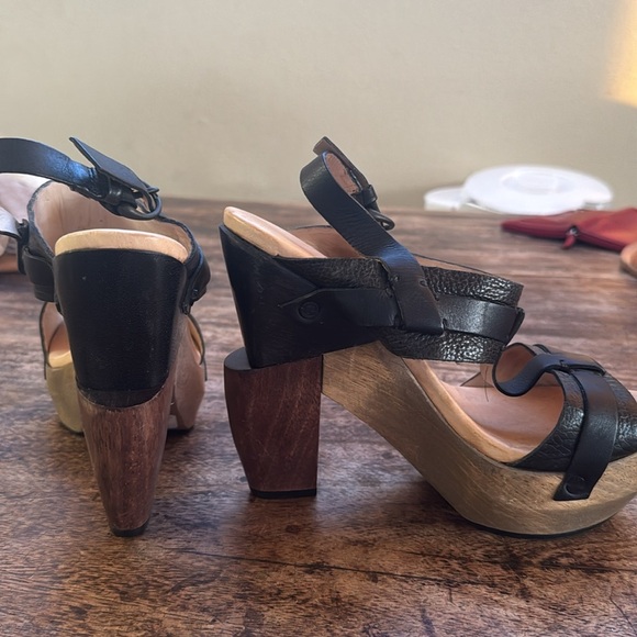 All Saints Stylish Black Leather Platform Sandals size 39 - Picture 9 of 10